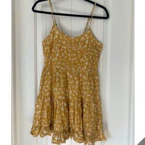 Zaful Women’s Size Small 4 Summer Dress Gold Floral Fall Color Adjustable Straps